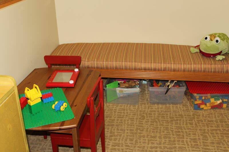 Toys and games in reception area for kids