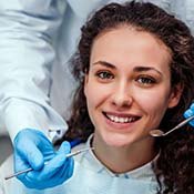 woman at her dental checkup 