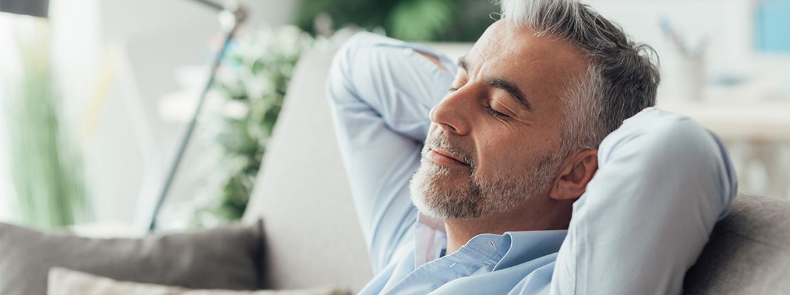 Man relaxing after sedation dentistry visit