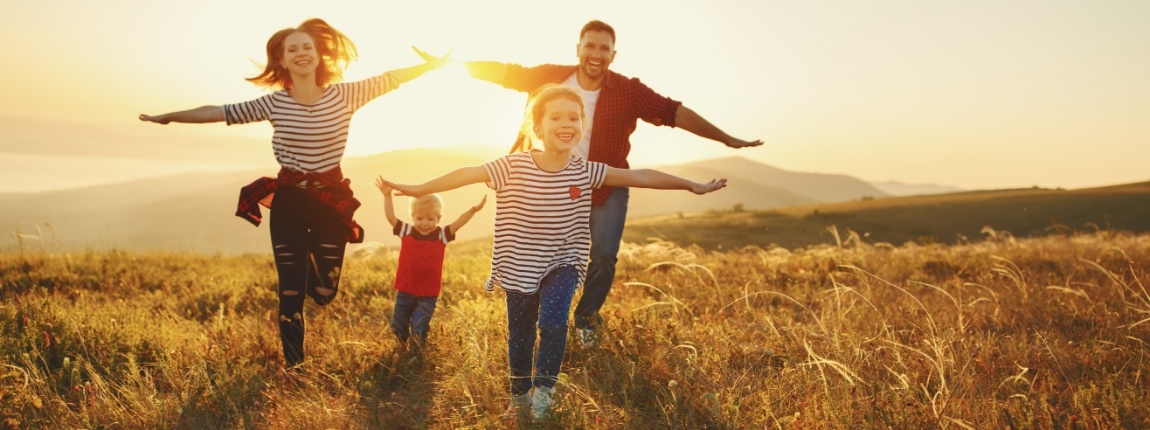 Family of four with healthy smiles thanks to dental services in Chula Vista