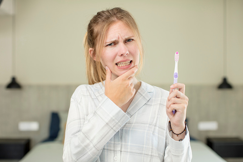 Person with gum disease