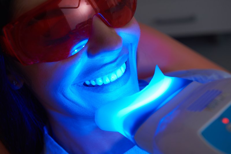 woman undergoing teeth whitening in Chula Vista